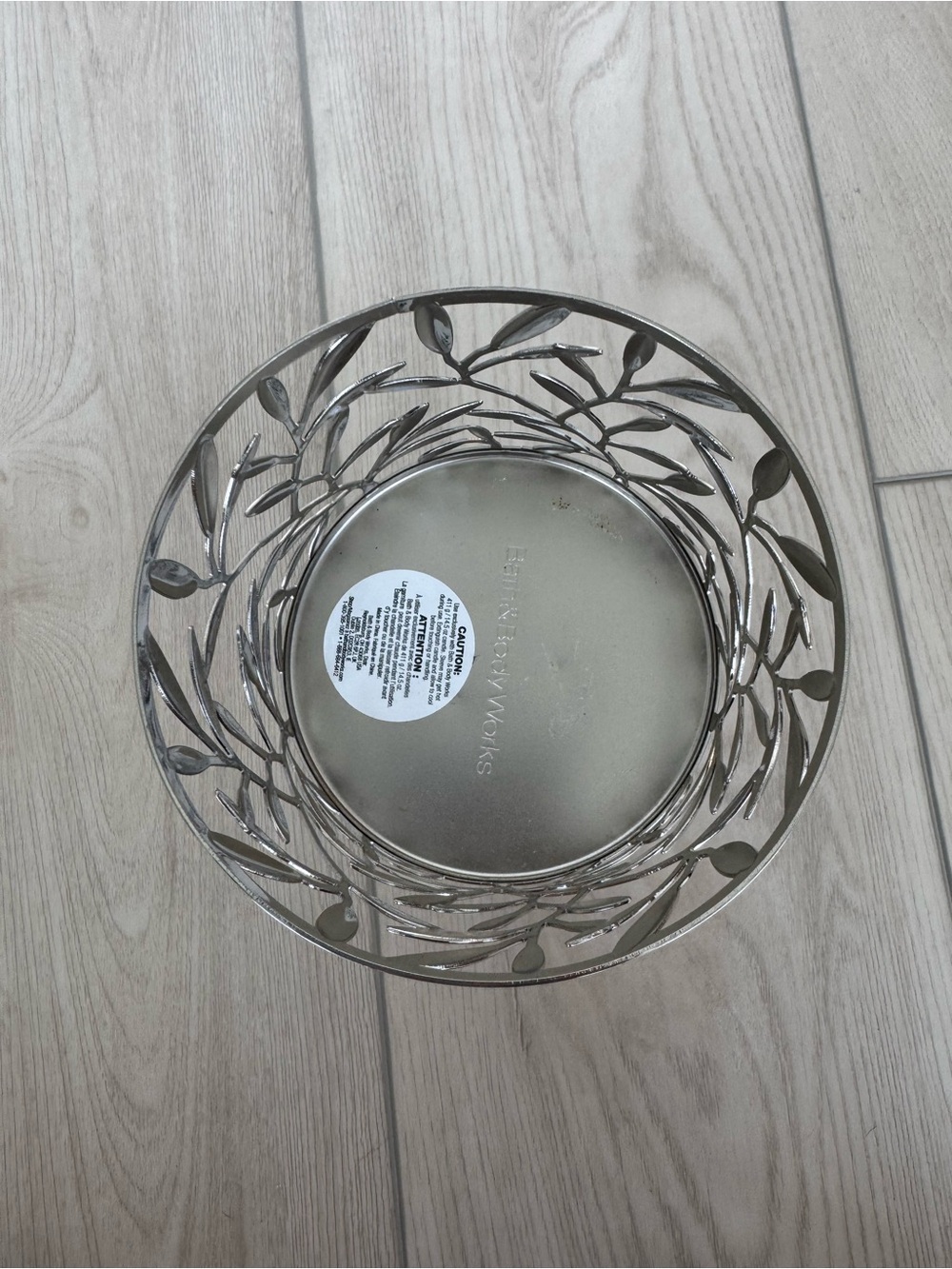 New! Silver Leaf Candle Holder Pedestal- Bath & Body Works - Picture 4 of 6